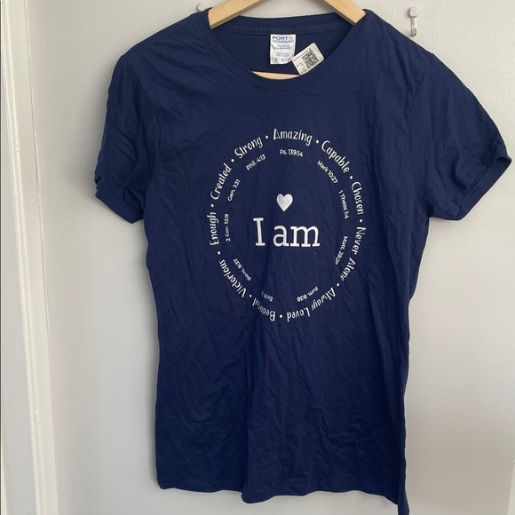 🔵Port and Company Navy Blue Graphic Tee size M - Picture 1 of 5